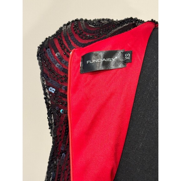FUNDAISY STUNNING Red & black Sequin Flapper Dress Size XS - Picture 8 of 13